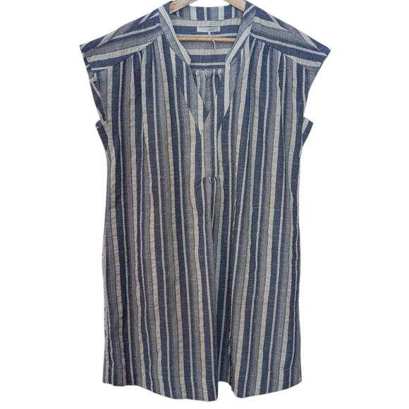 Oversized Stitchdrop Stripe Shift Shirt Dress Boho Beach Pockets Nordstrom - Picture 2 of 7